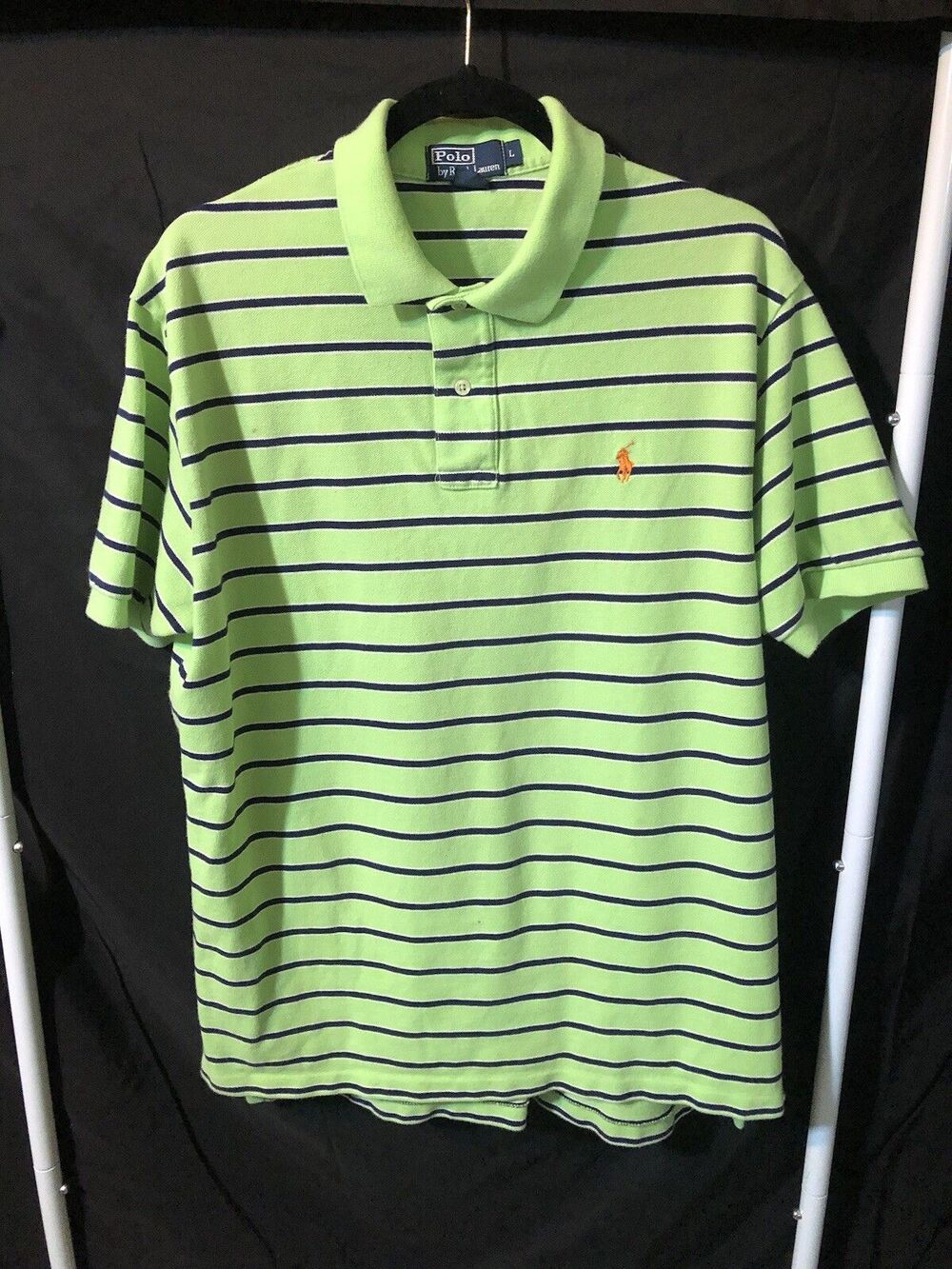 Ralph Lauren Polo Shirt Mens Striped Large Rugby Classic Fit